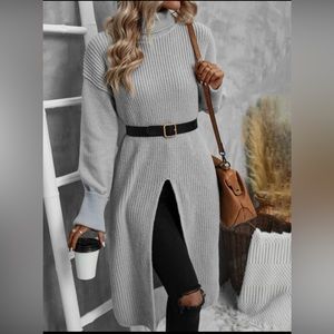 Shein Turtleneck Split Hem Sweater